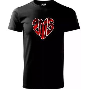 Pánské tričko 2015 v srdci - Triko extra velké (5-8XL) - 7XL ( Černá )