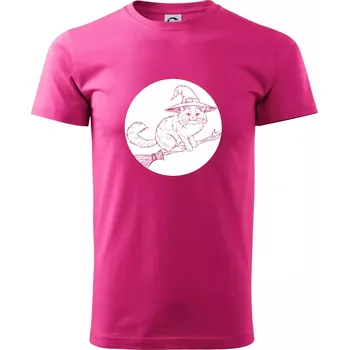 Pánská móda Kočka na koštěti - Klasické pánské triko vyšší gramáže - M ( Purpurová )