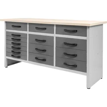 Psací stůl Pracovní stůl HANDYMAN 160x60x85 cm 15 šuplíků - grafitová