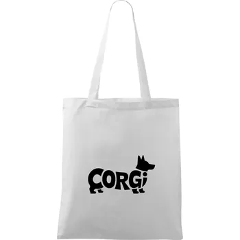 Corgi nápis v těle - Taška bavlněná - 42 x 38 cm ( Bílá )
