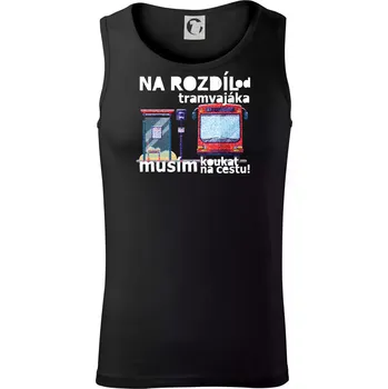 Na rozdíl od tramvajáka musím koukat na cestu - Tílko pánské Core - M ( Černá )