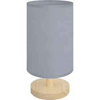 Lampička STRUHM Moderní dřevěná stolní lampa BELA E14 šedé stínidlo