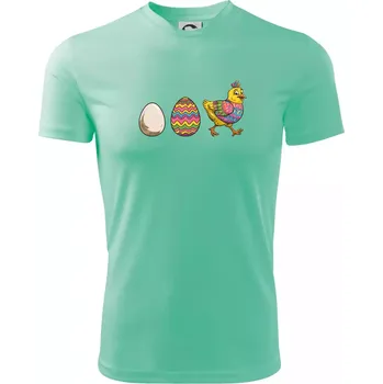 Chlapecké oblečení Evoluce vajíčka - velikonoce - slepice - Dětské triko sportovní (dresovina) - 134 cm/8 let ( Mátová )