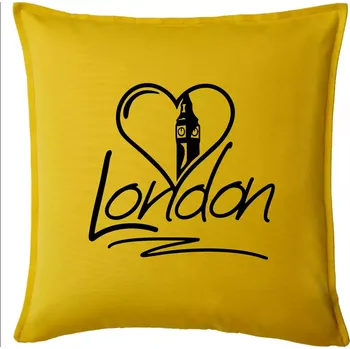 Polštář London Love - Polštář 50x50 - 50x50 - Pouze potah ( Žlutá )