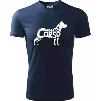 Cane corso nápis v těle - Dětské triko sportovní (dresovina) - 134 cm/8 let ( Námořní modrá (velmi tmavá - téměř černá) )