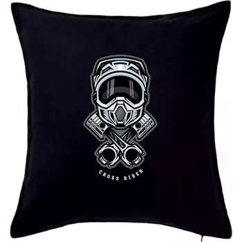 Polštář Cross rider písty helma - Polštář 50x50 - 50x50 - Pouze potah ( Černá )