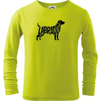 Dětská móda Labrador nápis v těle - Triko dětské Long Sleeve - 134 cm/8 let ( Limetková )