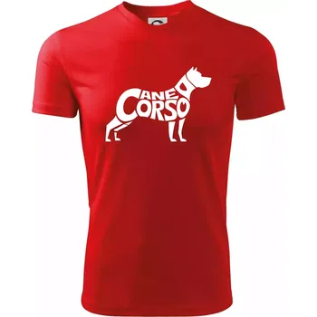 Chlapecké tričko Cane corso nápis v těle - Dětské triko sportovní (dresovina) - 122 cm/6 let ( Červená )