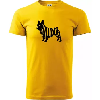 Bulldog nápis v těle - Triko extra velké (5-8XL) - 7XL ( Žlutá )