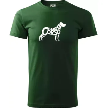 Pánské tričko Cane corso nápis v těle - Triko extra velké (5-8XL) - 6XL ( Lahvově zelená )