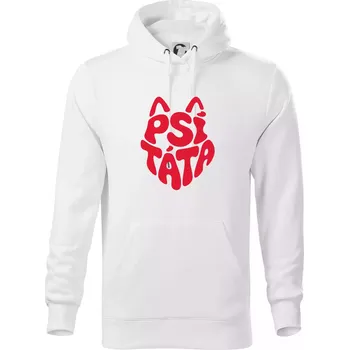 Pánská mikina Psí táta nápis v hlavě - Mikina pánská Cape s kapucí - 4XL ( Bílá )