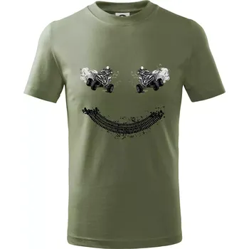 Čtyřkolka smile - Tričko dětské bavlněné - 122 cm/6 let ( Khaki )
