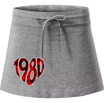 Dámské oblečení 1980 v srdci - Sportovní sukně - two in one - S ( Tmavě šedý melír )