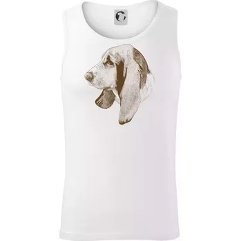 Basset - kreslená hlava - Tílko pánské Core - S ( Bílá )