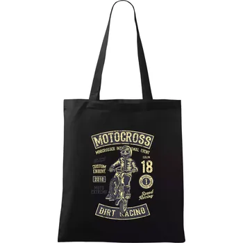 Nákupní taška Moto Cross vintage - Taška bavlněná - 42 x 38 cm ( Černá )
