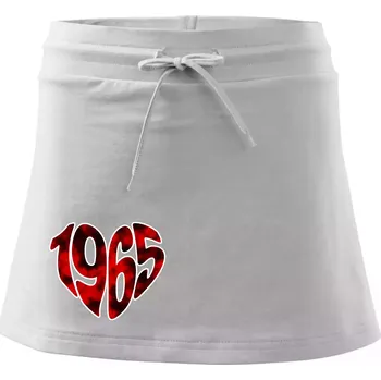 Dámská sukně 1965 v srdci - Sportovní sukně - two in one - L ( Bílá )