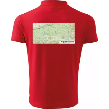 Pánská košile Jizerské hory mapa - Polokošile pánská Pique Polo 203 - XL ( Červená )