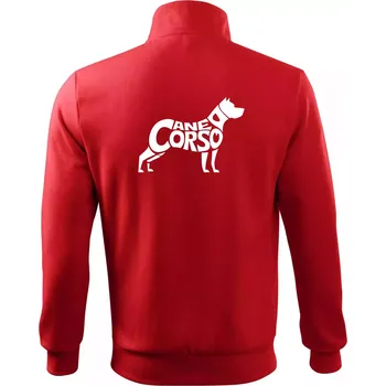 Pánská mikina Cane corso nápis v těle - Mikina bez kapuce Adventure - 3XL ( Červená )