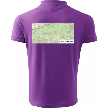 Pánská košile Jizerské hory mapa - Polokošile pánská Pique Polo 203 - 3XL ( Fialová )