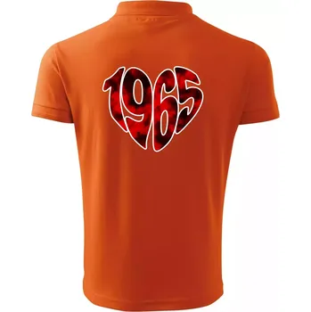 Pánská košile 1965 v srdci - Polokošile pánská Pique Polo 203 - 4XL ( Oranžová )