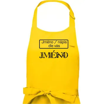 Kuchyňská zástěra Folklor - jméno - nápis - Dámská zástěra na vaření - Univerzální velikost ( Žlutá )