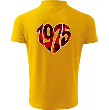Pánská košile 1975 v srdci - Polokošile pánská Pique Polo 203 - 5XL ( Žlutá )
