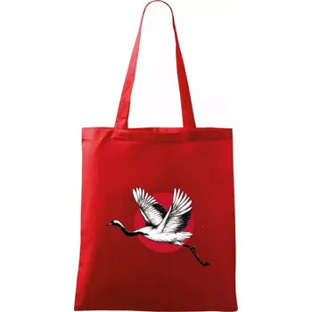 Japan culture - čáp - Taška bavlněná - 42 x 38 cm ( Červená )