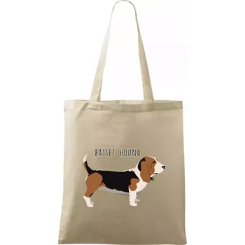 Basset hound pes s nápisem - Taška bavlněná - 42 x 38 cm ( Naturální )