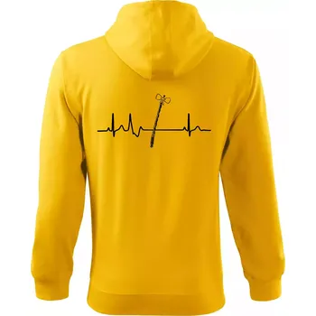 Pánská mikina EKG Pomlázka - Mikina s kapucí na zip trendy zipper - M ( Žlutá )