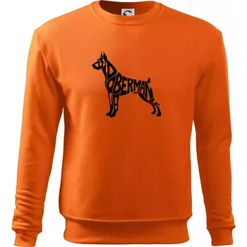 Pánská mikina Doberman - nápis v tělě - Mikina Essential pánská - L ( Oranžová )