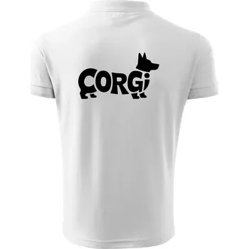 Pánská košile Corgi nápis v těle - Polokošile pánská Pique Polo 203 - 2XL ( Bílá )