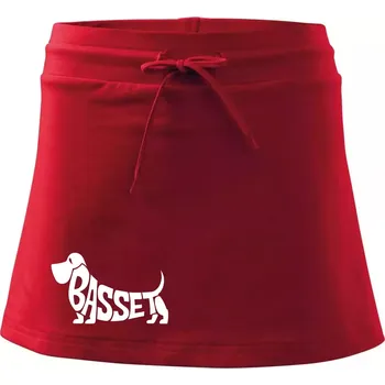Dámská sukně Basset nápis v těle - Sportovní sukně - two in one - S ( Červená )