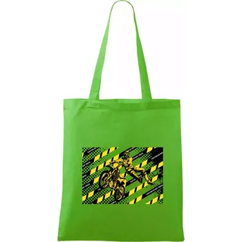 Nákupní taška Caution do not cross - Taška bavlněná - 42 x 38 cm ( Apple Green )