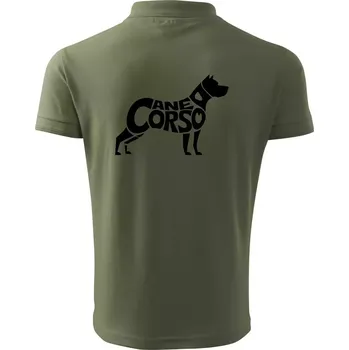 Pánská košile Cane corso nápis v těle - Polokošile pánská Pique Polo 203 - S ( Khaki )