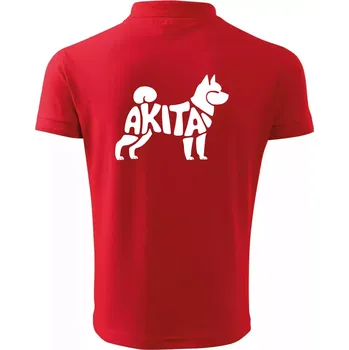 Pánská košile Akita Inu - Nápis v těle - Polokošile pánská Pique Polo 203 - 3XL ( Červená )