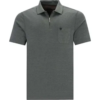 Pánské tričko HAJO PÁNSKÉ PIQUE POLO KR. RUKÁV ZIP - KHAKI L