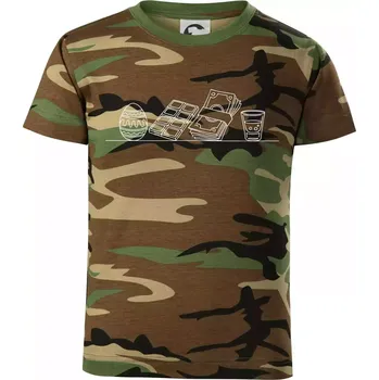 Chlapecké tričko Evoluce velikonoc - koleda - Dětské maskáčové triko - 146 cm/10 let ( Hnědý maskáč )