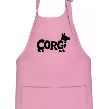 Kuchyňská zástěra Corgi nápis v těle - Dětská zástěra na vaření - Univerzální velikost ( Růžová )