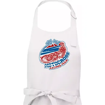 Kuchyňská zástěra Motocross racing team - Dámská zástěra na vaření - Univerzální velikost ( Bílá )