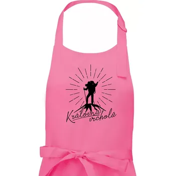 Kuchyňská zástěra Královna vrcholů - Dámská zástěra na vaření - Univerzální velikost ( Růžová )