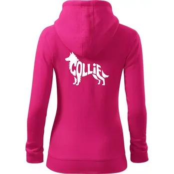 Dámská mikina Colie nápis v těle - Dámská mikina trendy zipper s kapucí - M ( Purpurová )