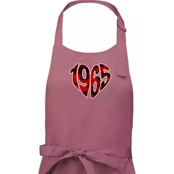 Kuchyňská zástěra 1965 v srdci - Pánská zástěra na vaření - Univerzální velikost ( Starorůžová )
