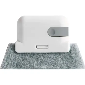 Pomůcka pro obuv a oblečení Kartáč na čištění okenních drážek 13,5 x 8,8 cm PP plast a drátěnka Odstraňování prachu a nečistot Úklid rámů Posuvná okna Dveře šedá