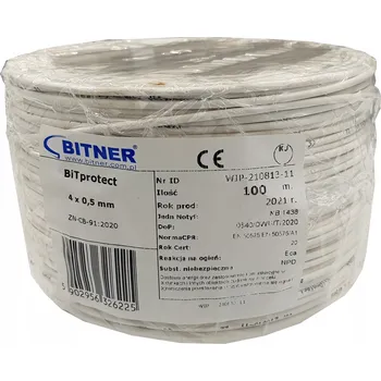 elektrický kabel Alarmový a domovní kabel YTDY 4x0,5 BiTProtect Bitner LA0051 100 m