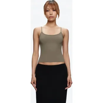 přiléhavé tílko top z jemné látky na léto Barva: Zelená, Velikost: XS