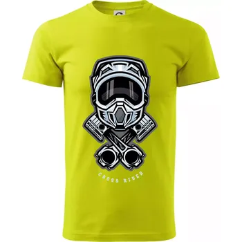 Cross rider písty helma - Klasické pánské triko vyšší gramáže - XS ( Limetková )