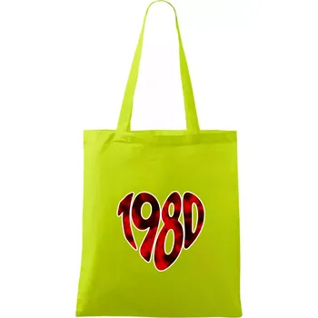 1980 v srdci - Taška bavlněná - 42 x 38 cm ( Limetková )