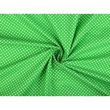 Galanterie Bavlněná látka / plátno puntíky, barva 11 (347) zelená trávová