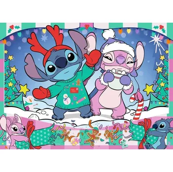 Puzzle RAVENSBURGER Puzzle Disney: Stitch o Vánocích XXL 100 dílků