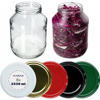 Sklenice 8 x ZAVAŘOVACÍ SKLENICE SKLENICE 2,5L + ŠROUBOVACÍ VÍČKO NA LIKÉRY OKURKY